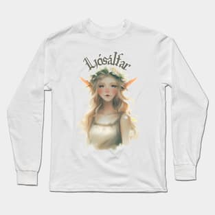 Ljósálfar, Light Elf, Fantasy Art Long Sleeve T-Shirt